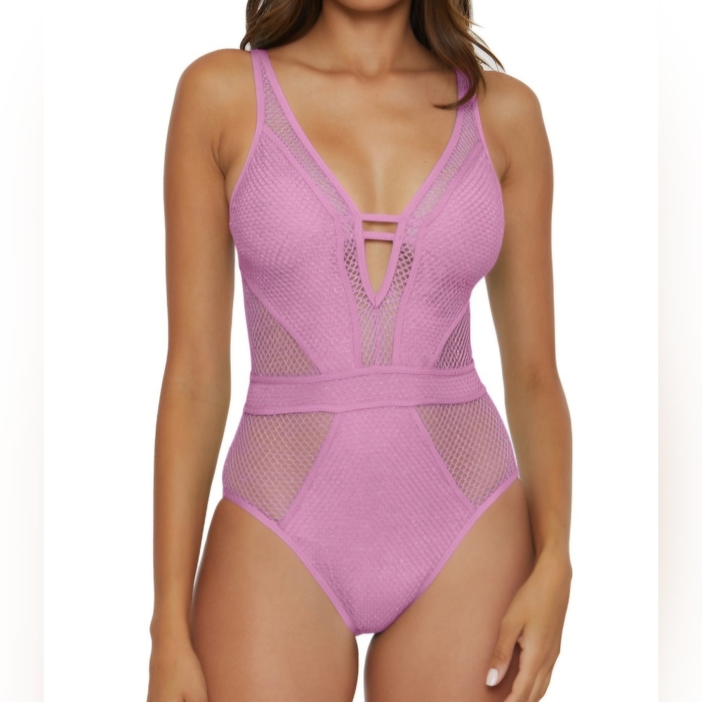 🌊⛱️🌞Becca Show and Tell One Piece Swimsuit Small Malva
